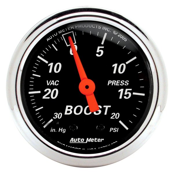 Auto Meter® - Designer Black Series 2-1/16" Boost/Vacuum Gauge, 30 In Hg/20 PSI