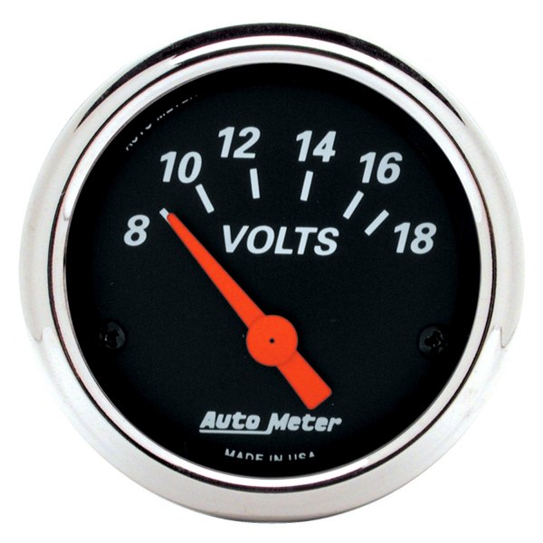 Auto Meter® - Designer Black Series 2-1/16" Voltmeter Gauge, 8-18V