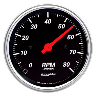 Auto Meter® - Designer Black Series 3-3/8" In-Dash Tachometer Gauge, 0-8,000 RPM