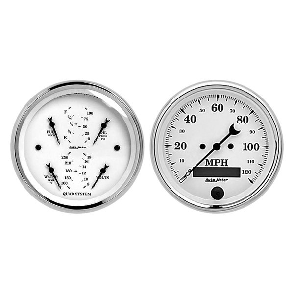Auto Meter® - Old Tyme White Series 3-3/8" Quad and Speedometer Gauge