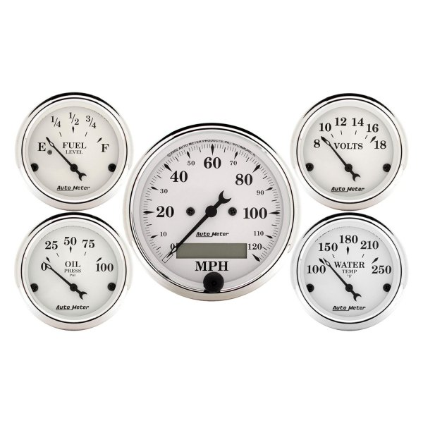 Auto Meter® - Old Tyme White Series 5-Piece Kit