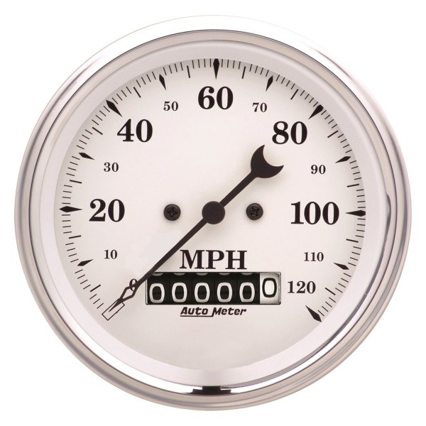Auto Meter® - Old Tyme White Series 3-3/8" Speedometer Gauge, 0-120 MPH