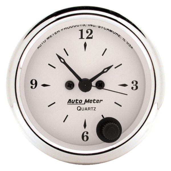 Auto Meter® - Old Tyme White Series 2-1/16" Clock Gauge, 12 Hour