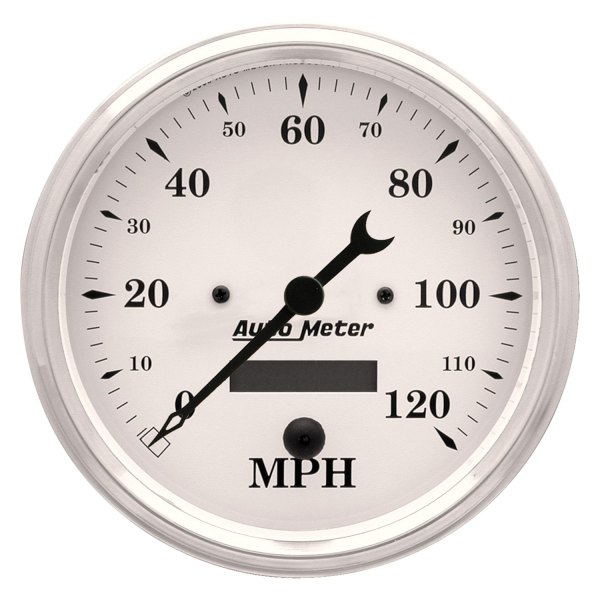Auto Meter® - Old Tyme White Series 5" Speedometer Gauge, 0-120 MPH