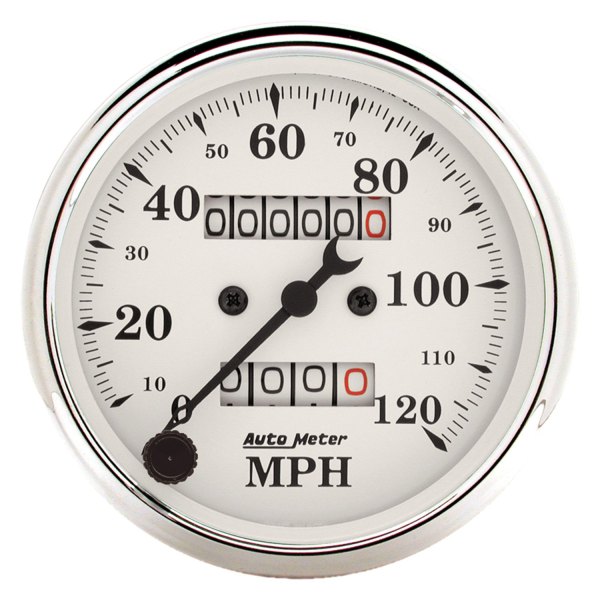 Auto Meter® - Old Tyme White Series 3-1/8" Speedometer Gauge, 0-120 MPH