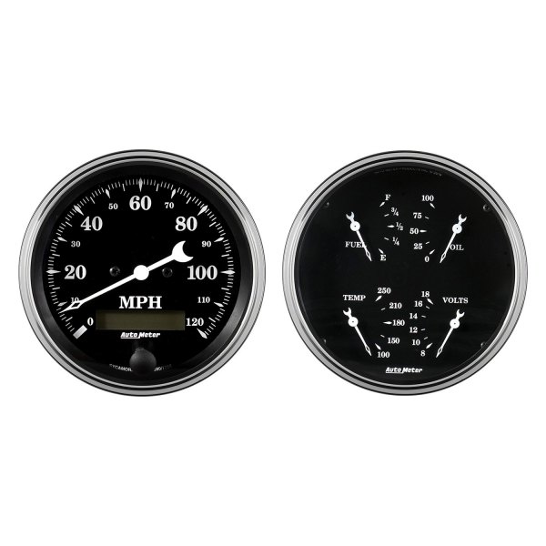 Auto Meter® - Old Tyme Black Series 5" Quad and Speedometer Gauge