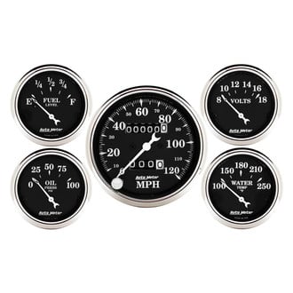 Auto Meter® - Old Tyme Black Series 5-Piece Kit