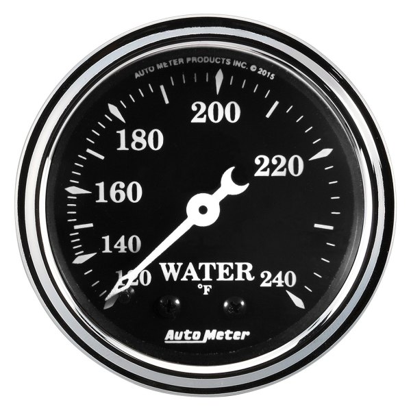 Auto Meter® - Old Tyme Black Series 2-1/16" Water Temperature Gauge, 120-240 F