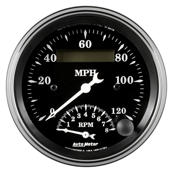 Auto Meter® - Old Tyme Black Series 3-3/8" Tachometer/Speedometer Combo Gauge