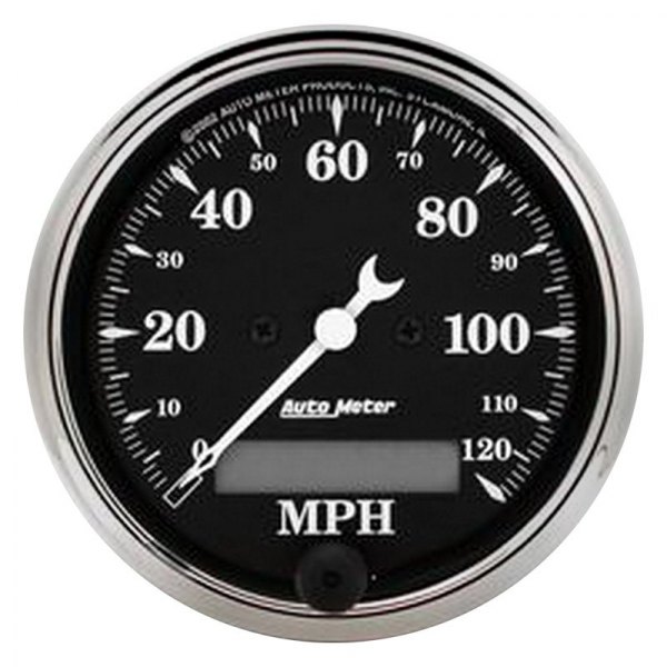 Auto Meter® - Old Tyme Black Series 3-1/8" Speedometer Gauge, 0-120 MPH