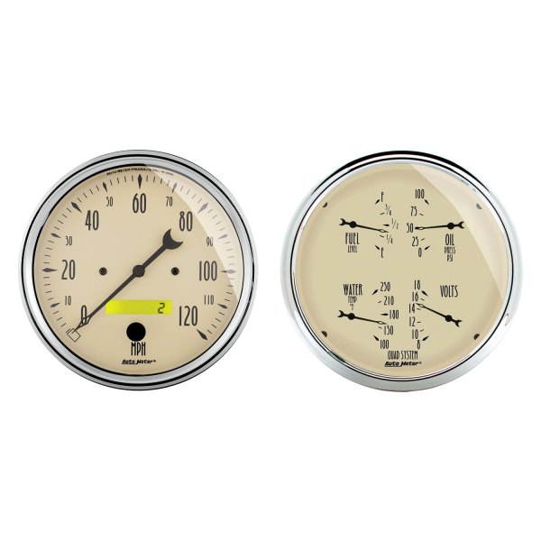 Auto Meter® - Antique Beige Series 5" Quad and Speedometer Gauge