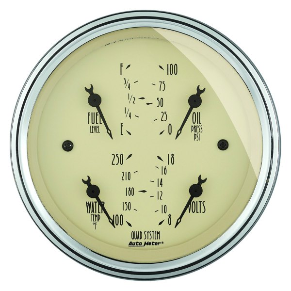 Auto Meter® - Antique Beige Series 3-3/8" Quad Gauge