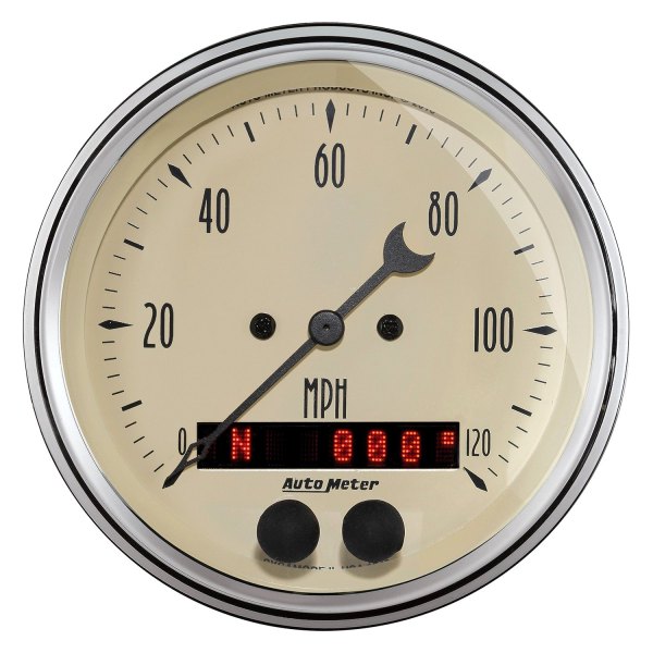 Auto Meter® - Antique Beige Series 3-3/8" GPS Speedometer Gauge, 0-120 MPH