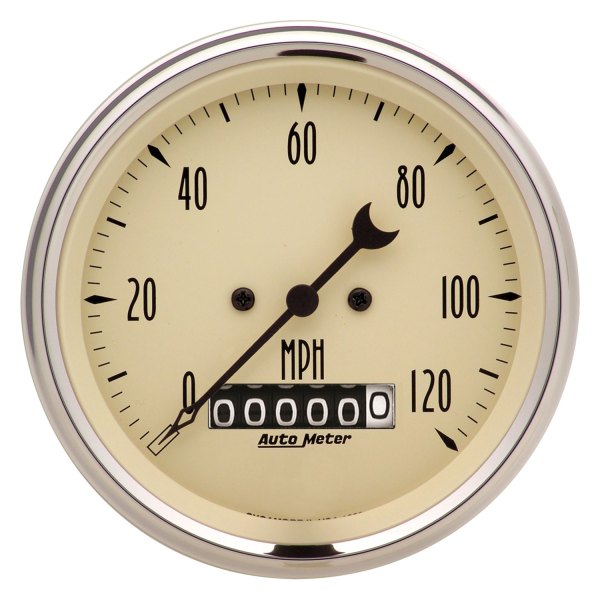 Auto Meter® - Antique Beige Series 3-3/8" Speedometer Gauge, 0-120 MPH