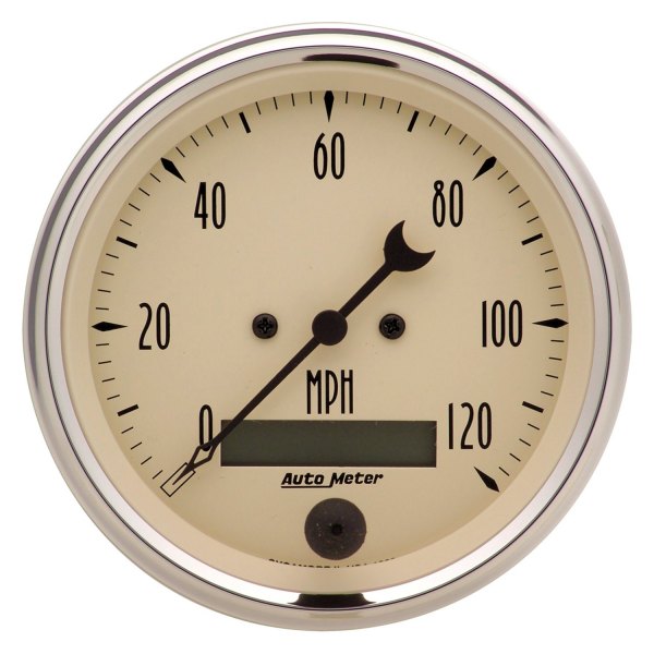 Auto Meter® - Antique Beige Series 3-3/8" Speedometer Gauge, 0-120 MPH
