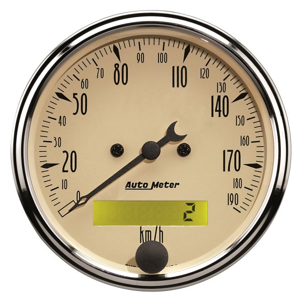 Auto Meter® - Antique Beige Series 3-1/8" Speedometer Gauge, 0-190 KPH