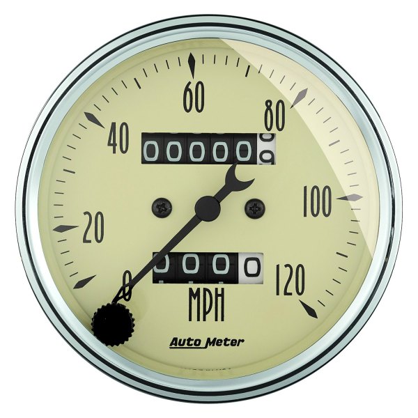 Auto Meter® - Antique Beige Series 3-1/8" Speedometer Gauge, 0-120 MPH