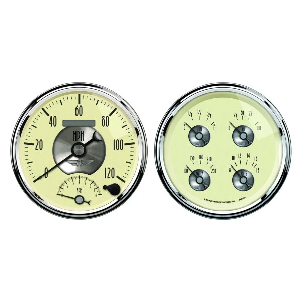 Auto Meter® - Prestige Antique Ivory Series 5" Quad and Tachometer/Speedometer Gauge