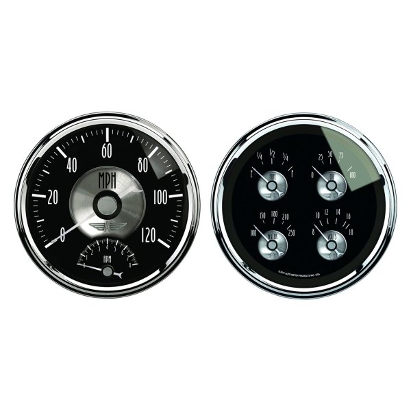 Auto Meter® - Prestige Black Diamond Series 5" Quad and Tachometer/Speedometer Gauge