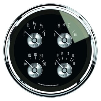Auto Meter® 2012 - Prestige Black Diamond Series 5" Quad Gauge