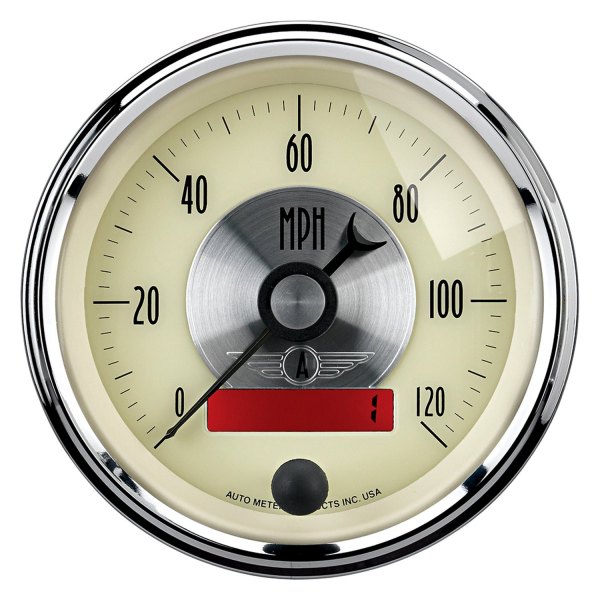 Auto Meter® - Prestige Antique Ivory Series 3-3/8" Speedometer Gauge, 0-120 MPH