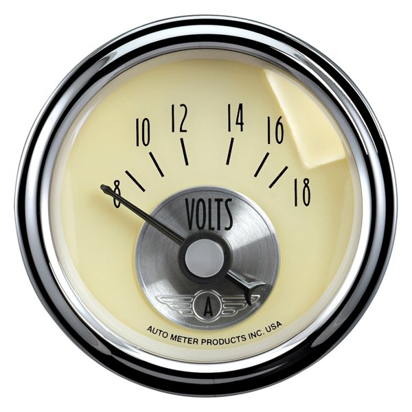 Auto Meter® - Prestige Antique Ivory Series 2-1/16" Voltmeter Gauge, 8-18V