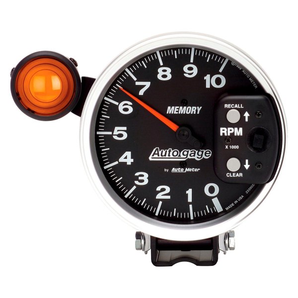 Auto Meter® - Auto Gage Series 5" Pedestal Tachometer Gauge with External Shift-Lite & Memory, 0-10,000 RPM
