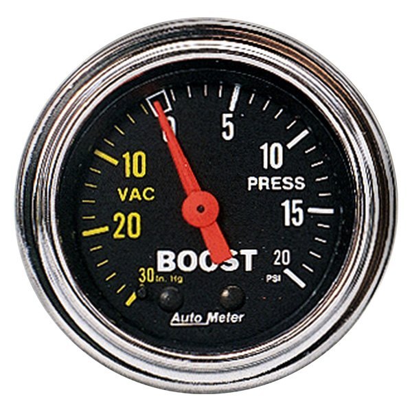 Auto Meter® - Traditional Chrome Series 2-1/16" Boost/Vacuum Gauge, 30 In Hg/20 PSI