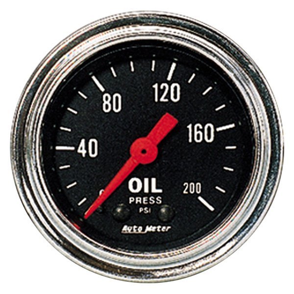 Auto Meter® - Traditional Chrome Series 2-1/16" Oil Pressure Gauge, 0-200 PSI