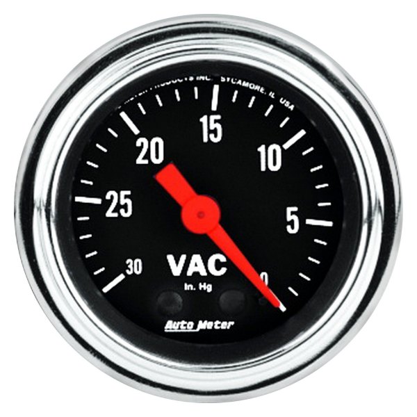 Auto Meter® - Traditional Chrome Series 2-1/16" Vacuum Gauge, 0-30 In Hg
