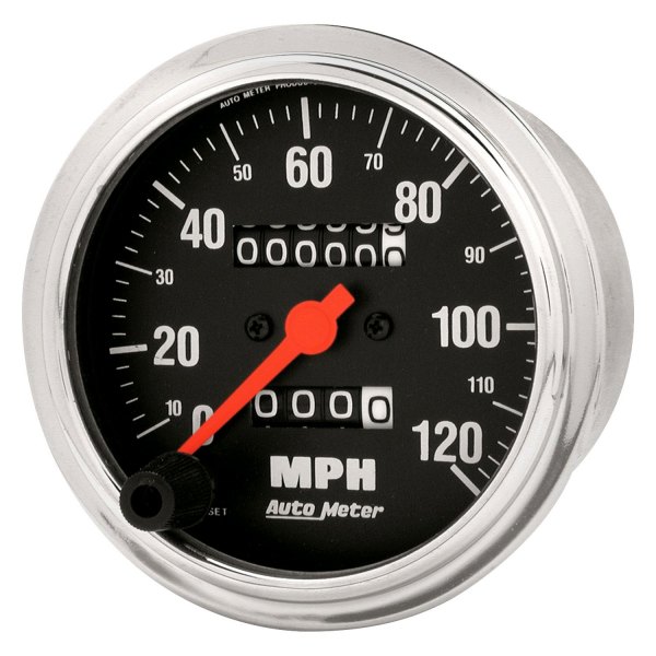 Auto Meter® - Traditional Chrome Series 3-3/8" Speedometer Gauge, 0-120 MPH