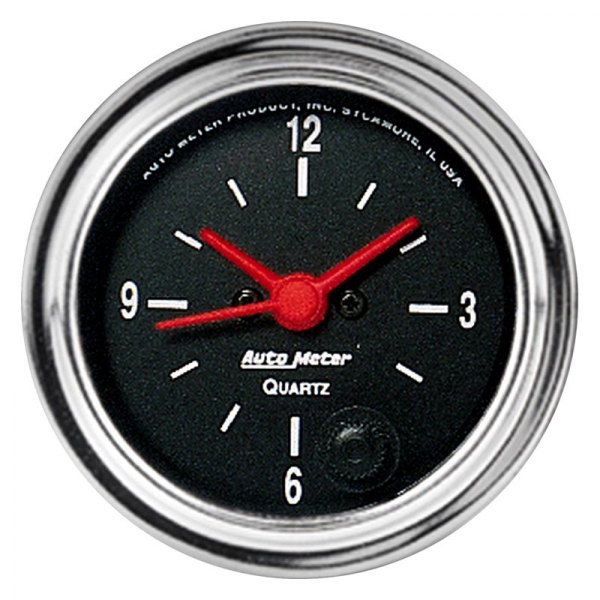 Auto Meter® - Traditional Chrome Series 2-1/16" Clock Gauge, 12 Hour