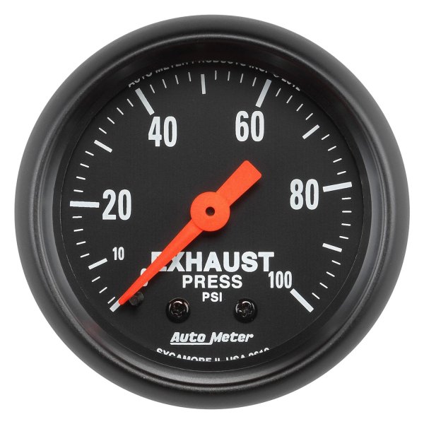 Auto Meter® - Z-Series 2-1/16" Exhaust Pressure Gauge, 0-100 PSI