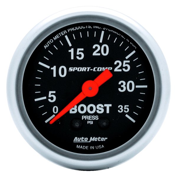 Auto Meter® - Sport-Comp Series 2-1/16" Boost Gauge, 0-35 PSI