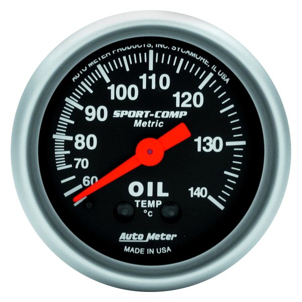 Auto Meter® - Sport-Comp Series 2-1/16" Oil Temperature Gauge, 60-140 C