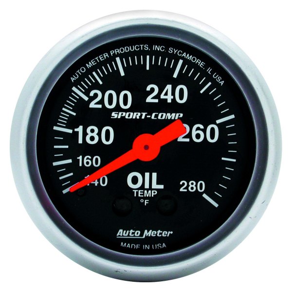 Auto Meter® - Sport-Comp Series 2-1/16" Oil Temperature Gauge, 140-280 F