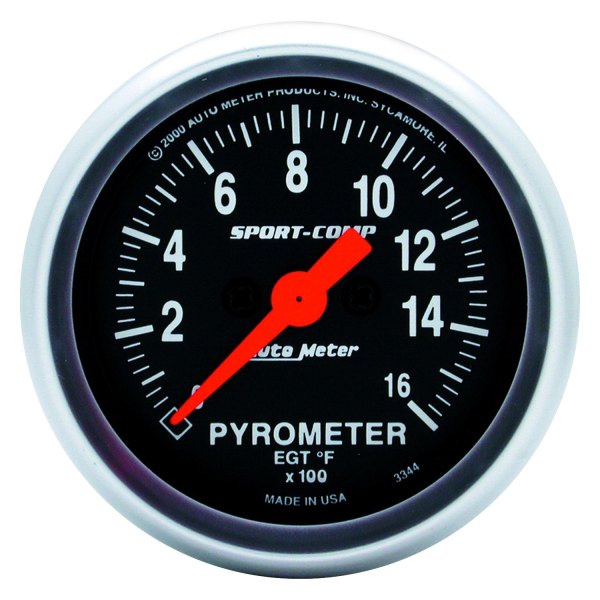 Auto Meter® - Sport-Comp Series 2-1/16" EGT Pyrometer Gauge, 0-1600 F