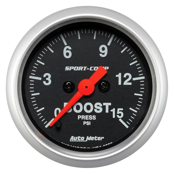 Auto Meter® - Sport-Comp Series 2-1/16" Boost Gauge, 0-15 PSI