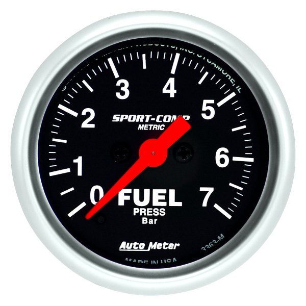 Auto Meter® - Sport-Comp Series 2-1/16" Fuel Pressure Gauge, 0-7 BARS