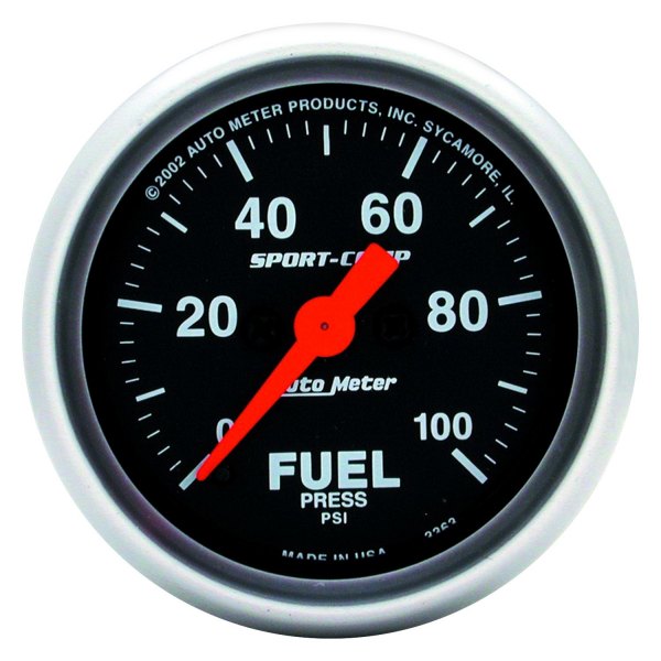 Auto Meter® - Sport-Comp Series 2-1/16" Fuel Pressure Gauge, 0-100 PSI