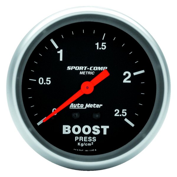 Auto Meter® - Sport-Comp Series 2-5/8" Boost Gauge, 0-2.5 Kg/Cm2