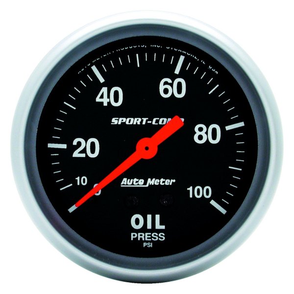 Auto Meter® - Sport-Comp Series 2-5/8" Oil Pressure Gauge, 0-100 PSI