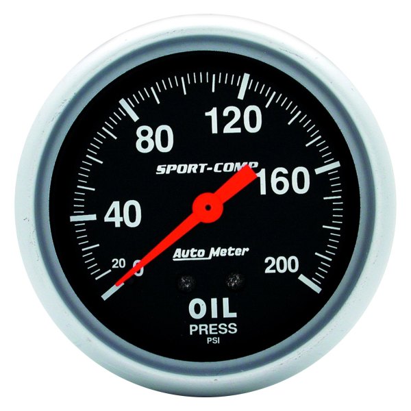 Auto Meter® - Sport-Comp Series 2-5/8" Oil Pressure Gauge, 0-200 PSI