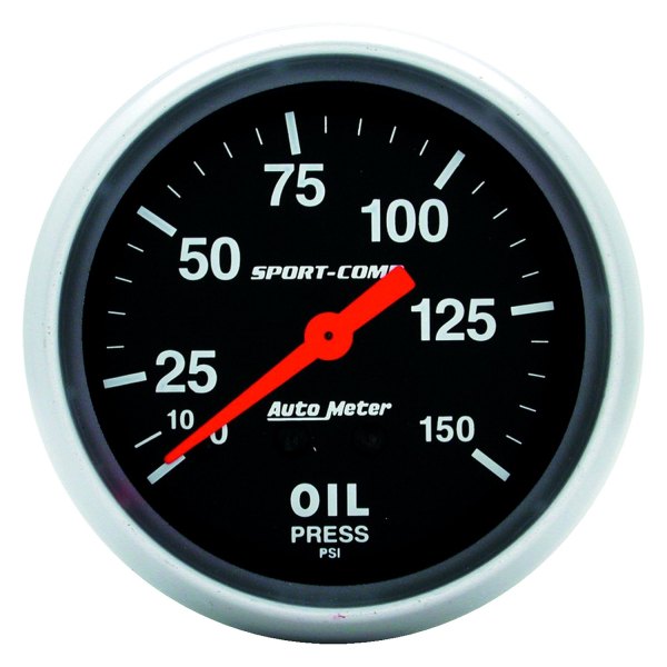 Auto Meter® - Sport-Comp Series 2-5/8" Oil Pressure Gauge, 0-150 PSI