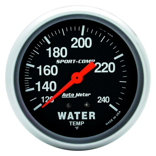 Auto Meter® - Sport-Comp Series 2-5/8" Water Temperature Gauge, 120-240 F