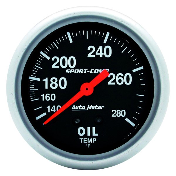 Auto Meter® - Sport-Comp Series 2-5/8" Oil Temperature Gauge, 140-280 F