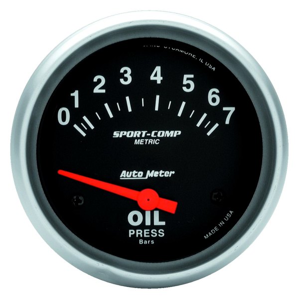 Auto Meter® - Sport-Comp Series 2-5/8" Oil Pressure Gauge, 0-7 BARS