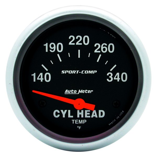 Auto Meter® - Sport-Comp Series 2-5/8" Cylinder Head Temperature Gauge, 140-340 F