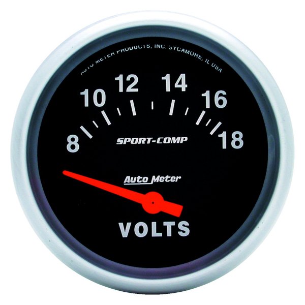 Auto Meter® - Sport-Comp Series 2-5/8" Voltmeter Gauge, 8-18V