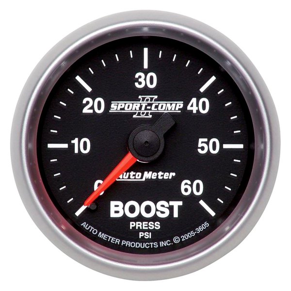 Auto Meter® - Sport-Comp II Series 2-1/16" Boost Gauge, 0-60 PSI